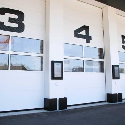 Roller doors of the self-storage units at Oomen